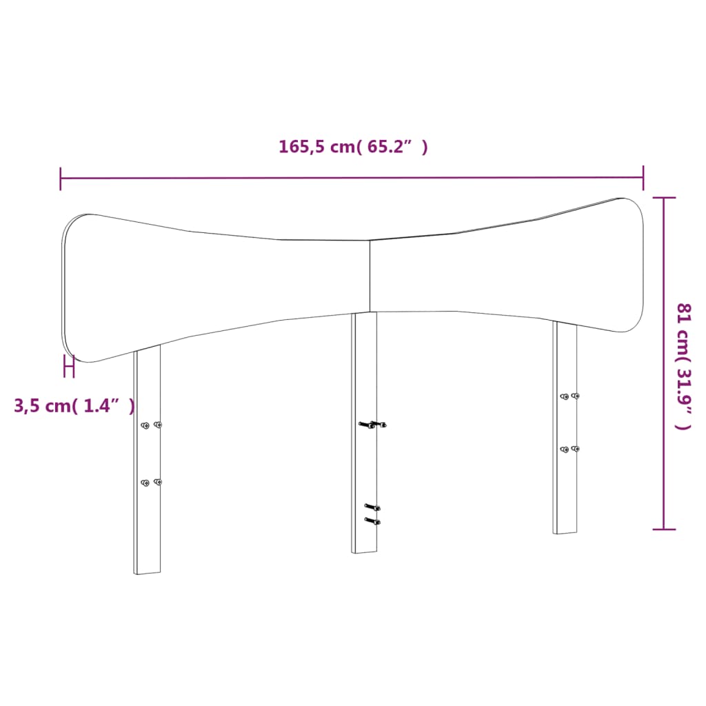 Headboard White 160 cm Solid Wood Pine