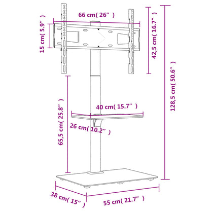 Corner TV Stand 2-Tiers for 32-65 Inch Black