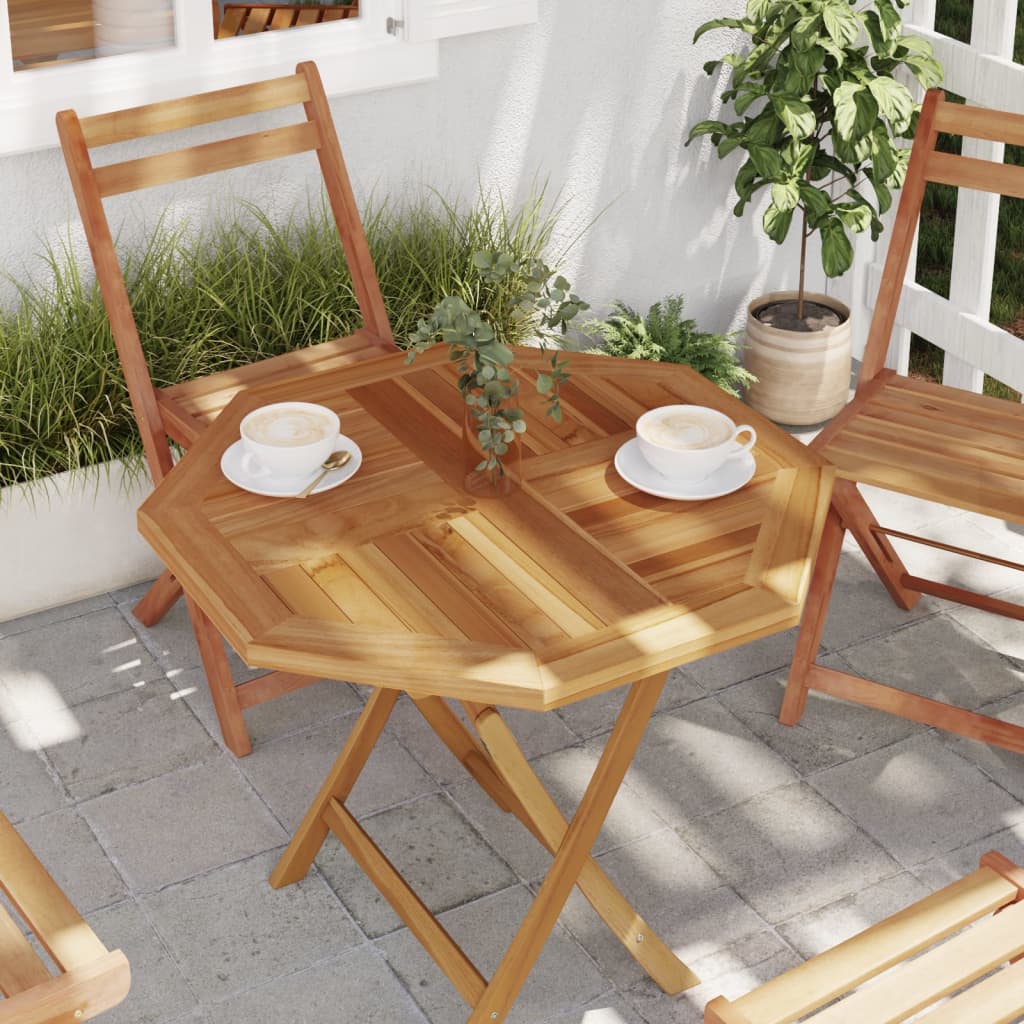 Table Top 70x70x2.5 cm Octagonal Solid Wood Teak