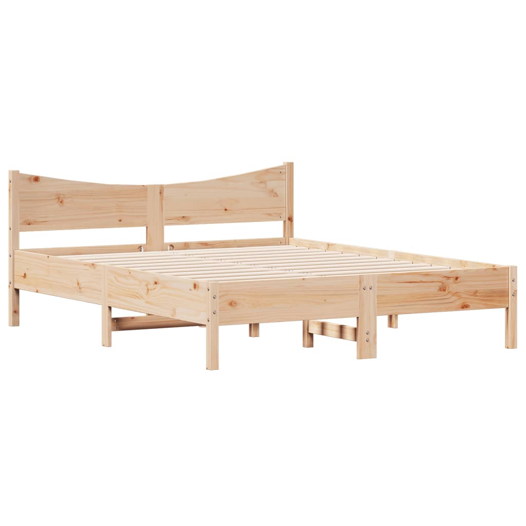 Bed Frame without Mattress 150x200 cm King Size Solid Wood Pine