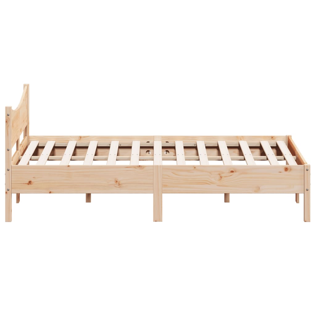 Bed Frame without Mattress 150x200 cm King Size Solid Wood Pine