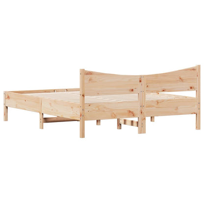 Bed Frame without Mattress 150x200 cm King Size Solid Wood Pine