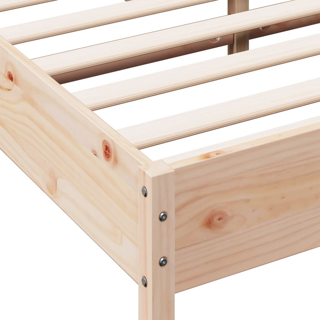 Bed Frame without Mattress 150x200 cm King Size Solid Wood Pine