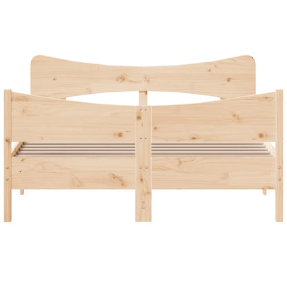 Bed Frame without Mattress 150x200 cm King Size Solid Wood Pine