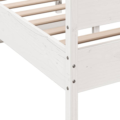 Bed Frame without Mattress White 150x200 cm King Size Solid Wood Pine