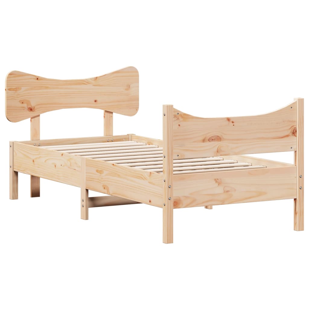 Bed Frame without Mattress 90x200 cm Solid Wood Pine