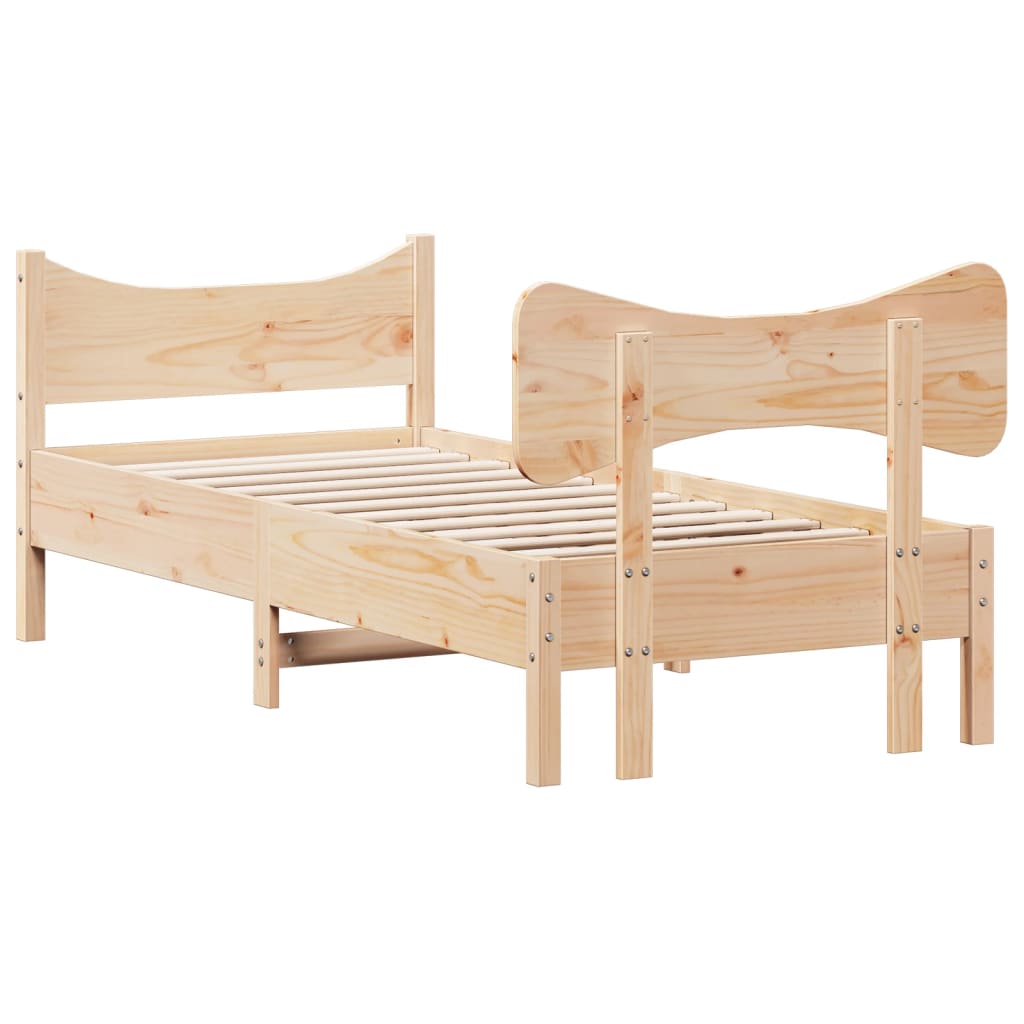 Bed Frame without Mattress 90x200 cm Solid Wood Pine