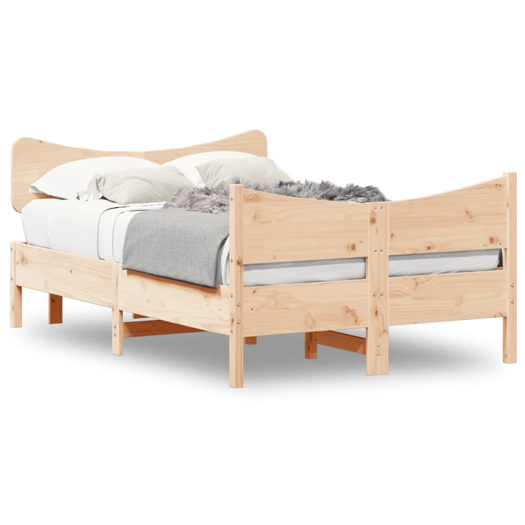 Bed Frame without Mattress 120x190 cm Small Double Solid Wood Pine