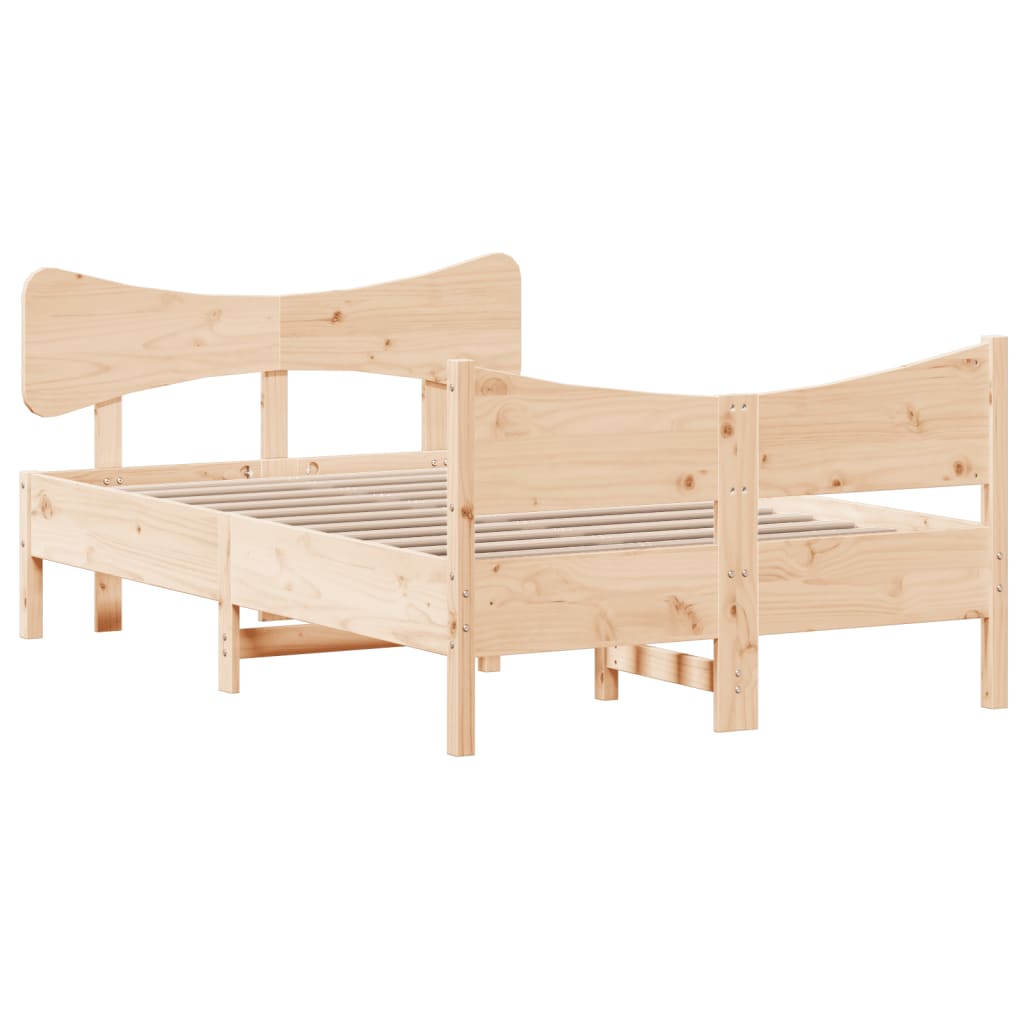 Bed Frame without Mattress 120x190 cm Small Double Solid Wood Pine