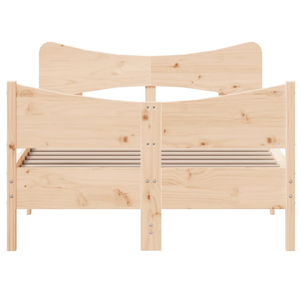 Bed Frame without Mattress 120x190 cm Small Double Solid Wood Pine