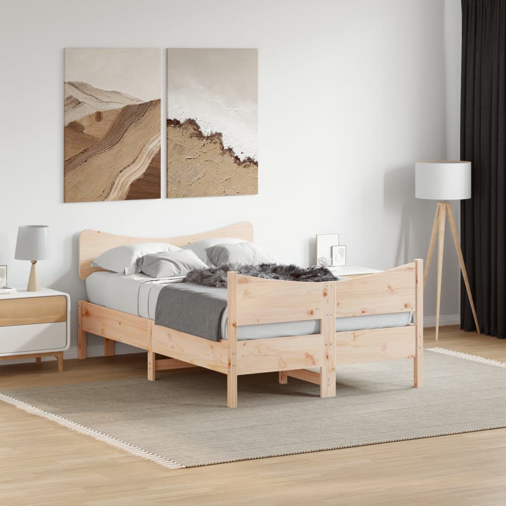 Bed Frame without Mattress 120x190 cm Small Double Solid Wood Pine