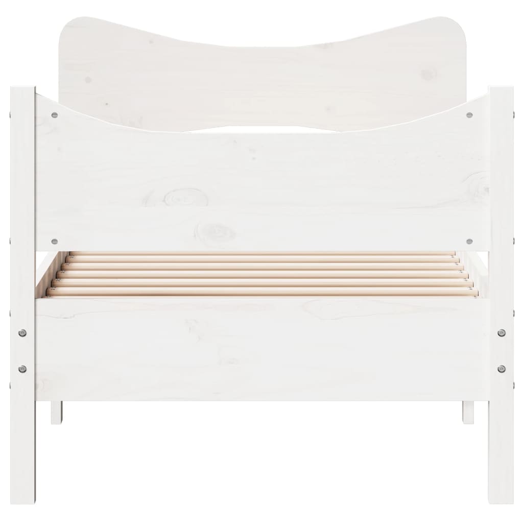 Bed Frame without Mattress White 90x190 cm Single Solid Wood Pine