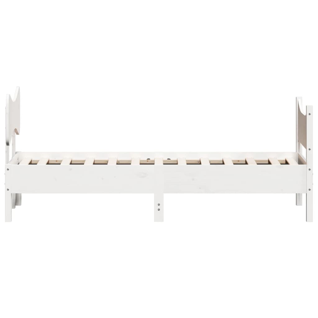 Bed Frame without Mattress White 90x190 cm Single Solid Wood Pine