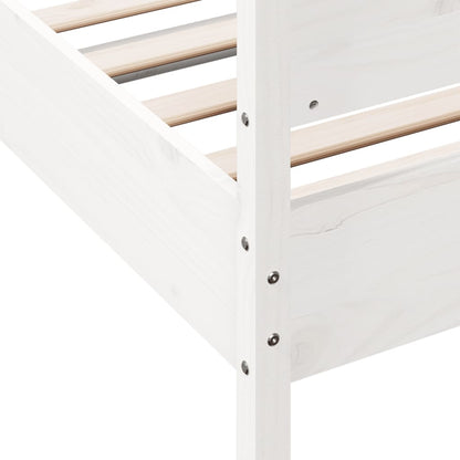 Bed Frame without Mattress White 90x190 cm Single Solid Wood Pine