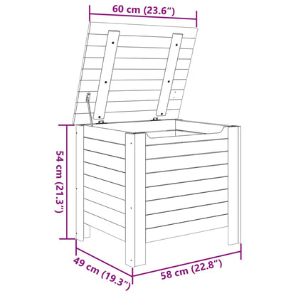 Storage Box with Lid RANA 60x49x54 cm Solid Wood Pine