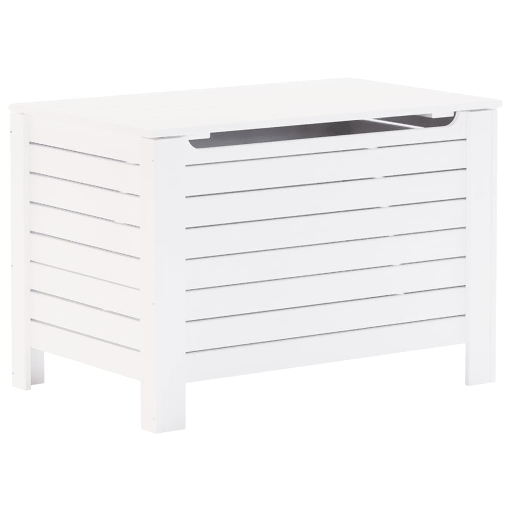 Storage Box with Lid RANA White 80x49x54 cm Solid Wood Pine