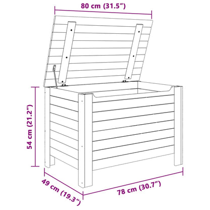 Storage Box with Lid RANA White 80x49x54 cm Solid Wood Pine