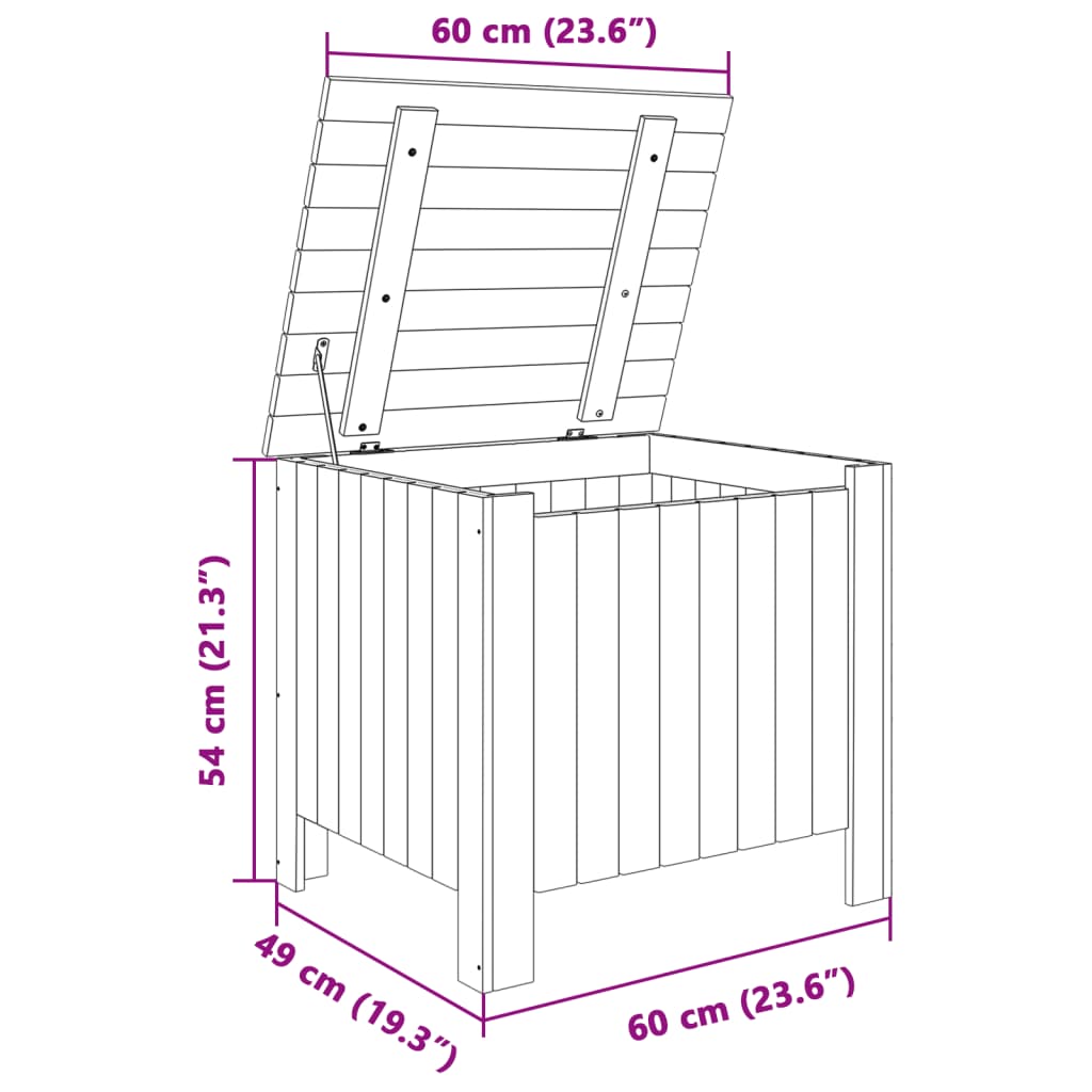 Storage Box with Lid RANA 60x49x54 cm Solid Wood Pine