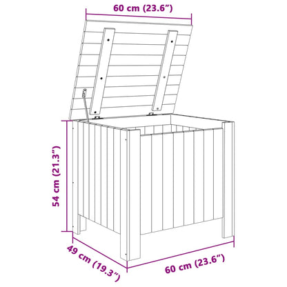 Storage Box with Lid RANA White 60x49x54 cm Solid Wood Pine