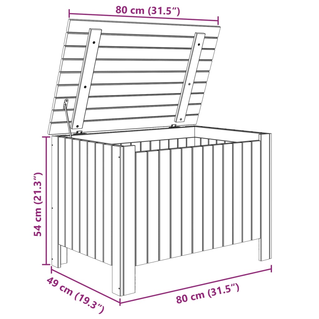 Storage Box with Lid RANA 80x49x54 cm Solid Wood Pine