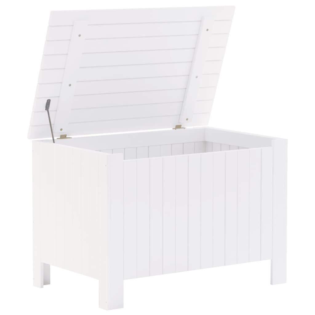 Storage Box with Lid RANA White 80x49x54 cm Solid Wood Pine