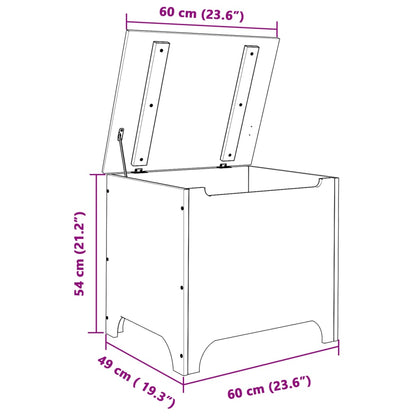 Storage Box with Lid RANA White 60x49x54 cm Solid Wood Pine