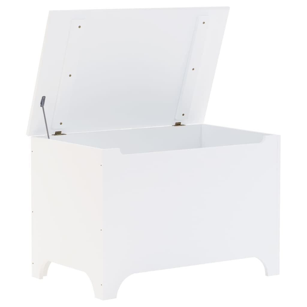 Storage Box with Lid RANA White 80x49x54 cm Solid Wood Pine