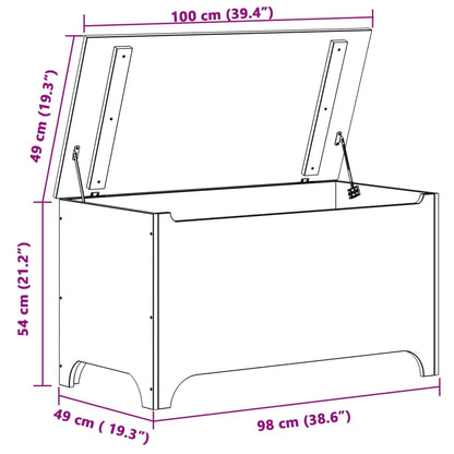 Storage Box with Lid RANA White 100x49x54 cm Solid Wood Pine