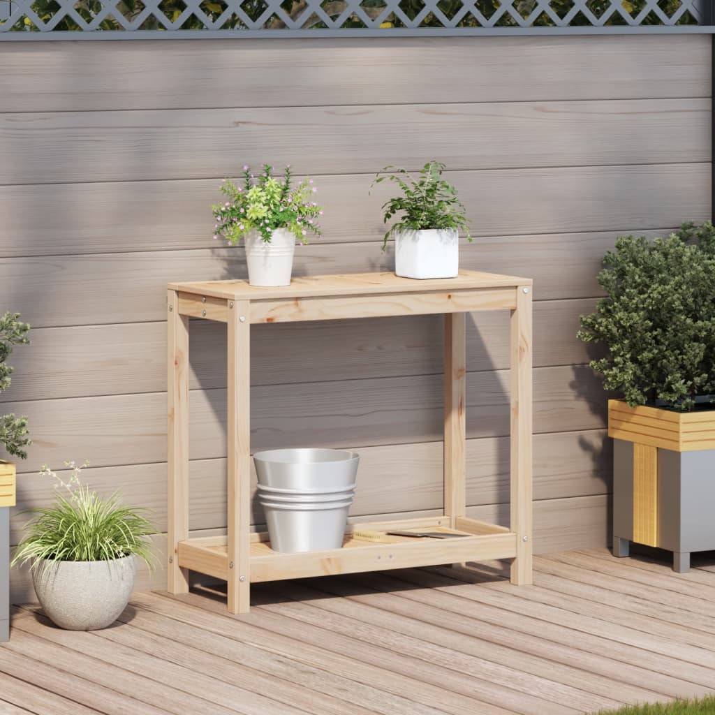 Potting Table with Shelf 82.5x35x75 cm Solid Wood Pine