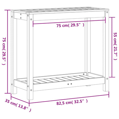 Potting Table with Shelf 82.5x35x75 cm Solid Wood Pine