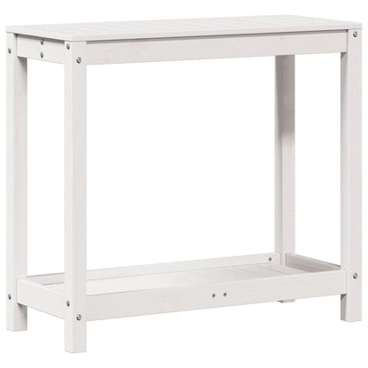 Potting Table with Shelf White 82.5x35x75 cm Solid Wood Pine