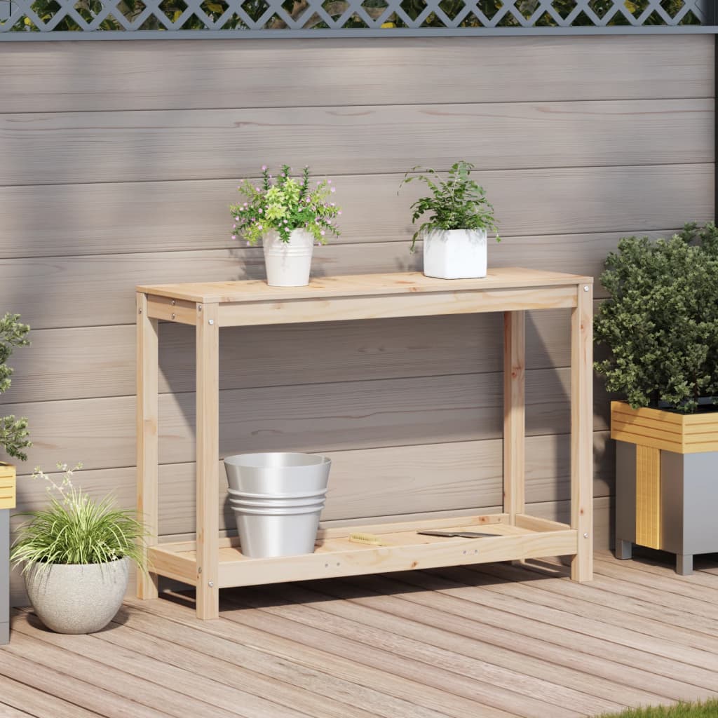 Potting Table with Shelf 108x35x75 cm Solid Wood Pine