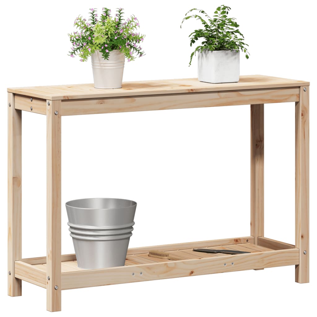 Potting Table with Shelf 108x35x75 cm Solid Wood Pine