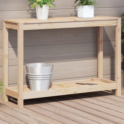 Potting Table with Shelf 108x35x75 cm Solid Wood Pine