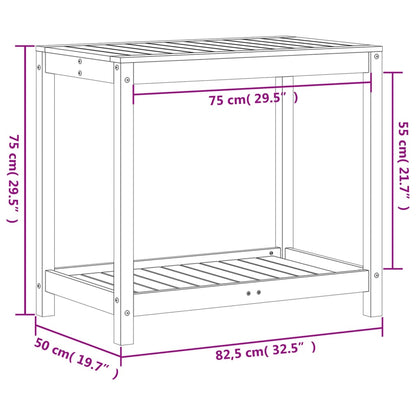 Potting Table with Shelf 82.5x50x75 cm Solid Wood Douglas