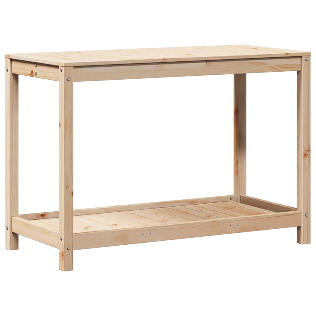 Potting Table with Shelf 108x50x75 cm Solid Wood Pine