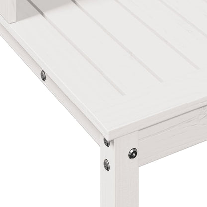 Potting Table with Shelves White 82.5x50x109.5 cm Solid Wood Pine