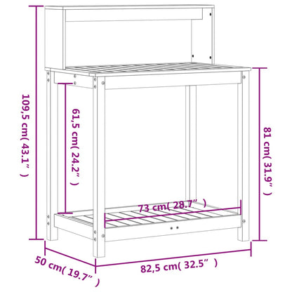 Potting Table with Shelves 82.5x50x109.5 cm Solid Wood Douglas