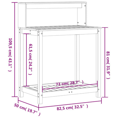 Potting Table with Shelves 82.5x50x109.5 cm Impregnated Wood Pine