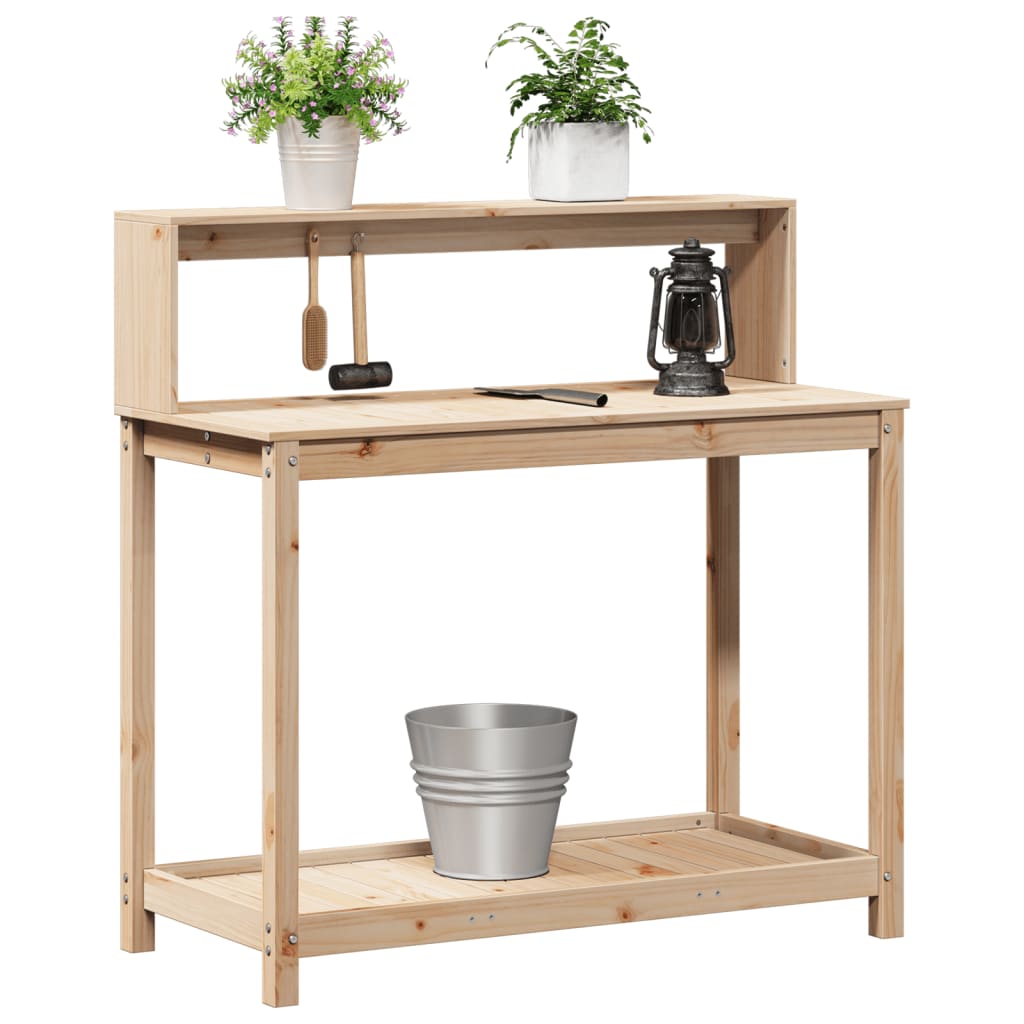 Potting Table with Shelves 108x50x109.5 cm Solid Wood Pine