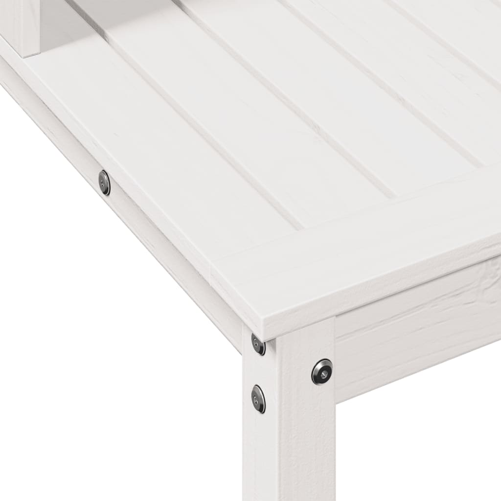 Potting Table with Shelves White 108x50x109.5 cm Solid Wood Pine