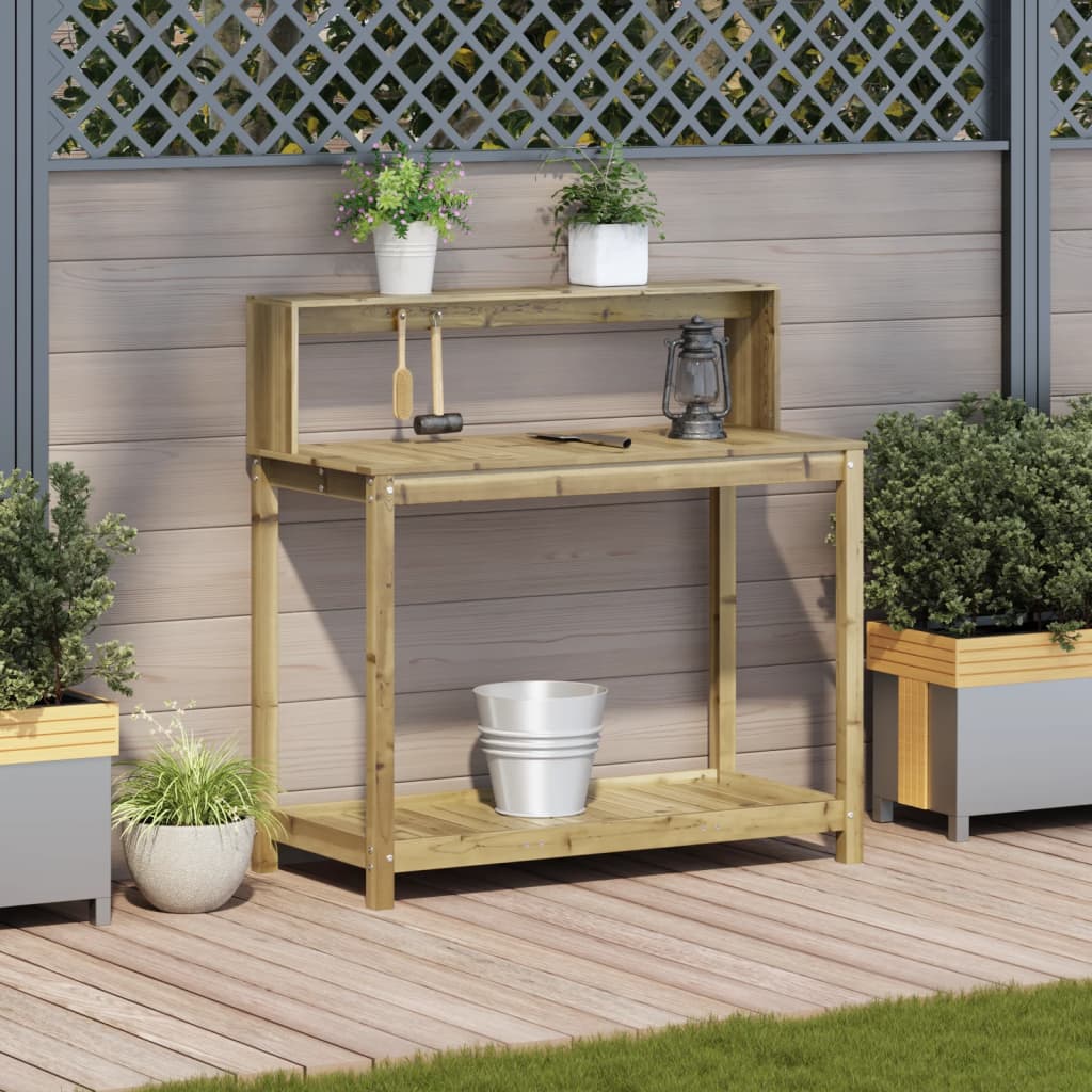 Potting Table with Shelves 108x50x109.5 cm Impregnated Wood Pine