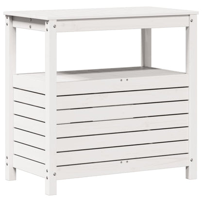 Potting Table with Shelves White 82.5x45x81 cm Solid Wood Pine