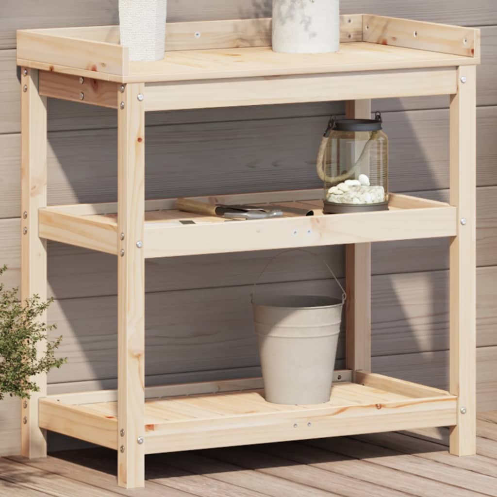 Potting Table with Shelves 82.5x45x86.5 cm Solid Wood Pine