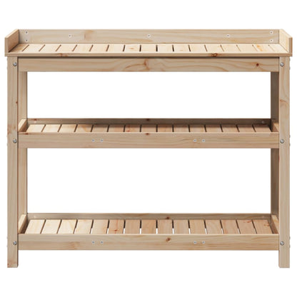 Potting Table with Shelves 108x45x86.5 cm Solid Wood Pine