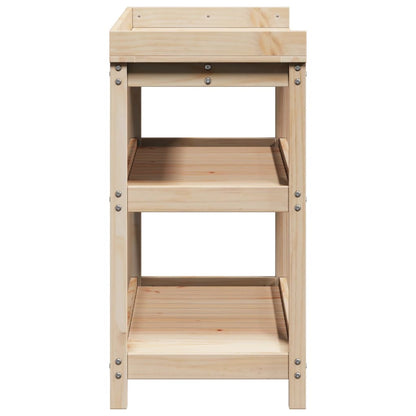 Potting Table with Shelves 108x45x86.5 cm Solid Wood Pine