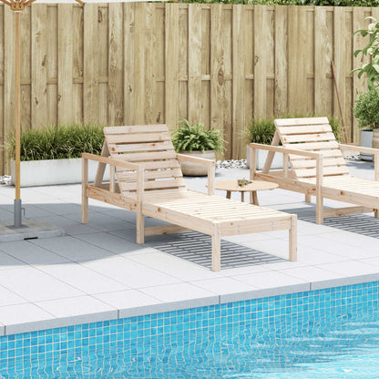 Sun Lounger 199.5x62x55 cm Solid Wood Pine