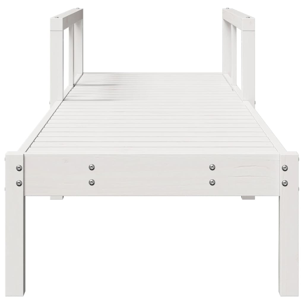 Sun Lounger White 199.5x62x55 cm Solid Wood Pine