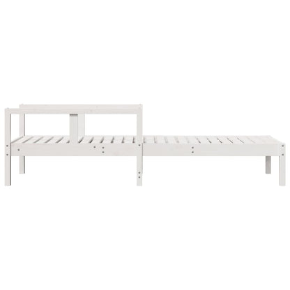 Sun Lounger White 199.5x62x55 cm Solid Wood Pine