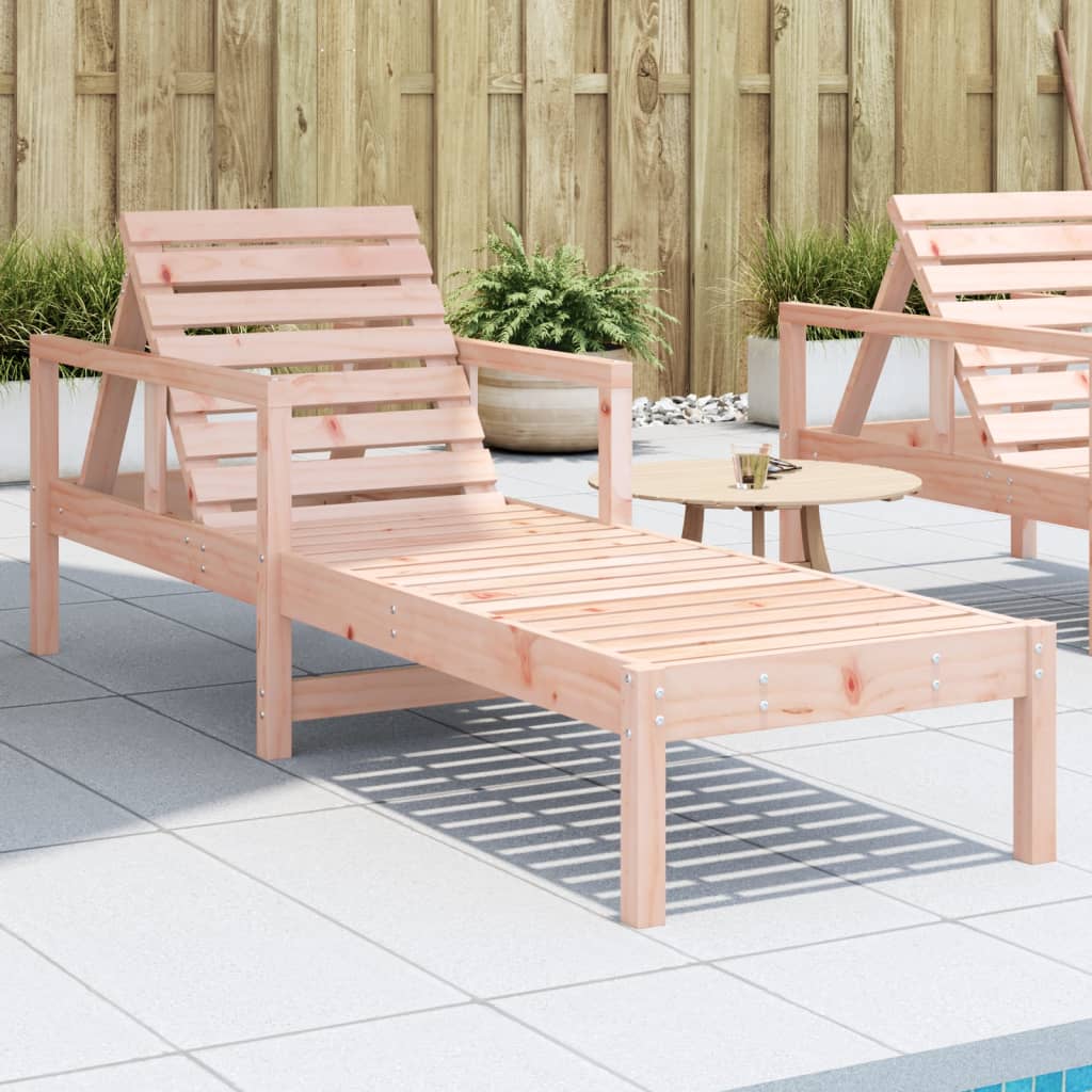 Sun Lounger 199.5x62x55 cm Solid Wood Douglas